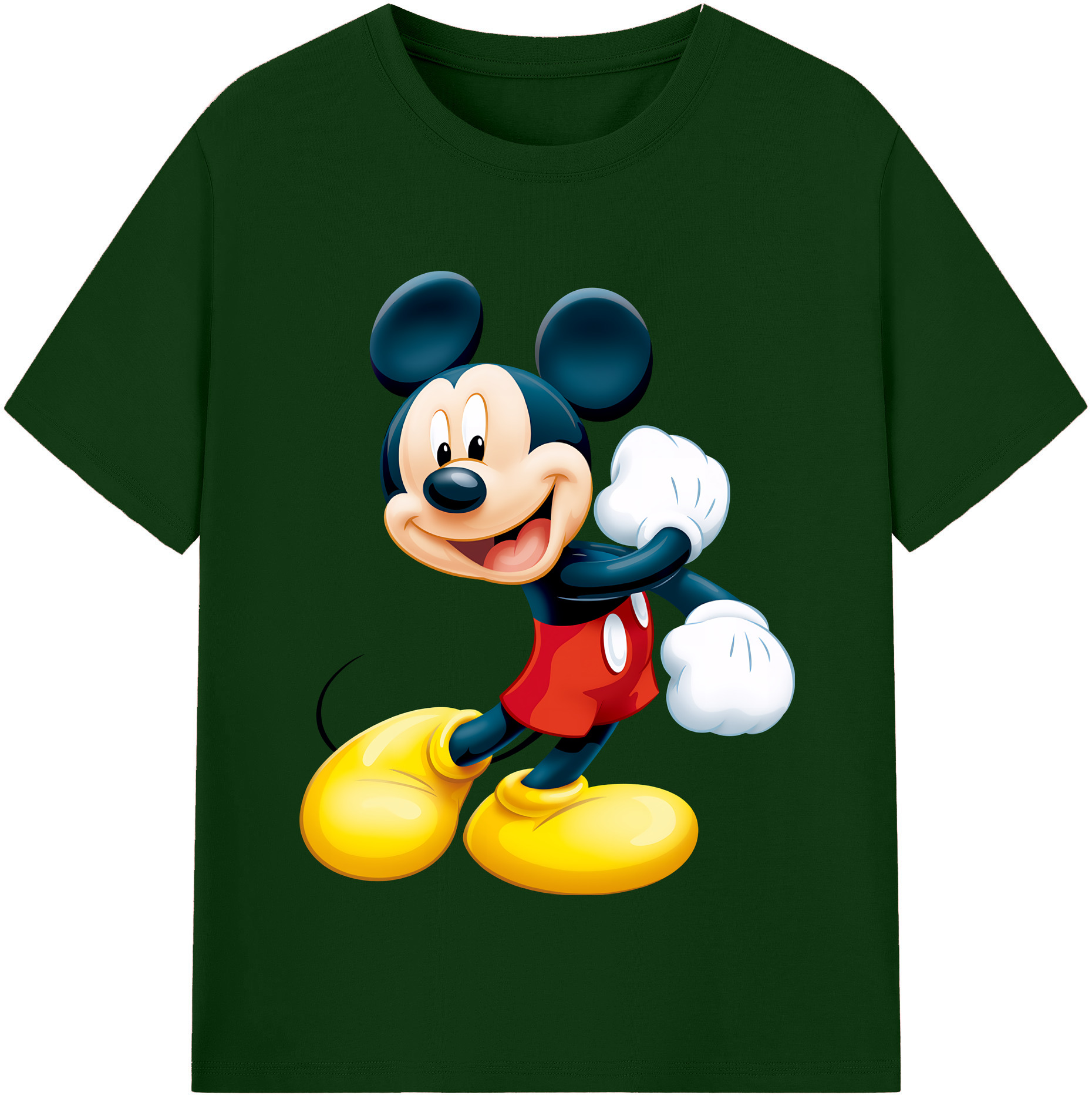 （画像用） ミッキーマウス Mickey Mouse 綿100％半袖Tシャツ（フロントプリント）